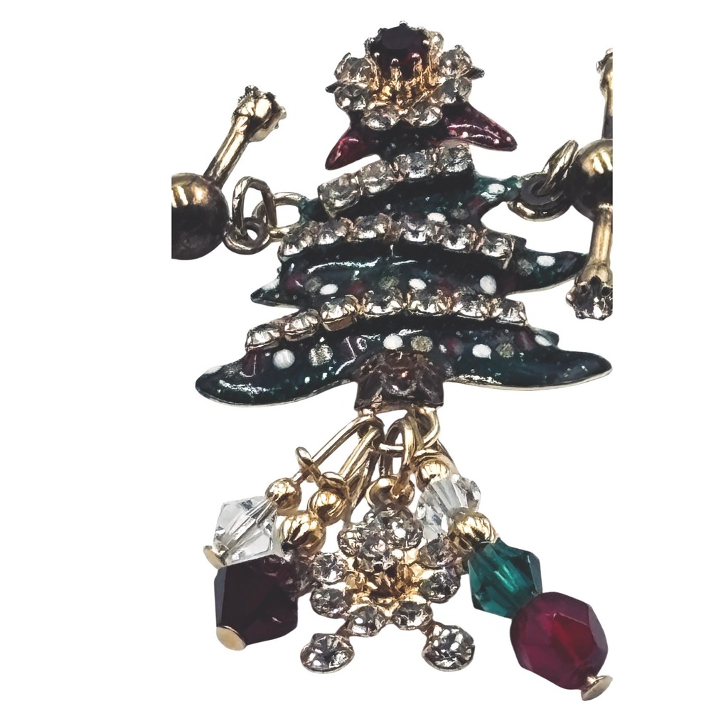 Lunch at The Ritz Christmas Tree Toggle Charm Enamel Rhinestone Crystal